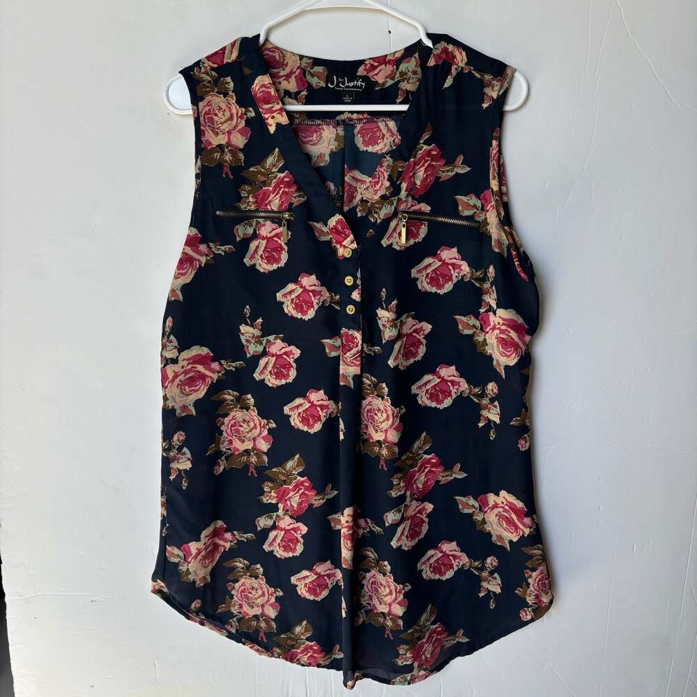 J for Justify Floral Sleeveless Blouse Size L